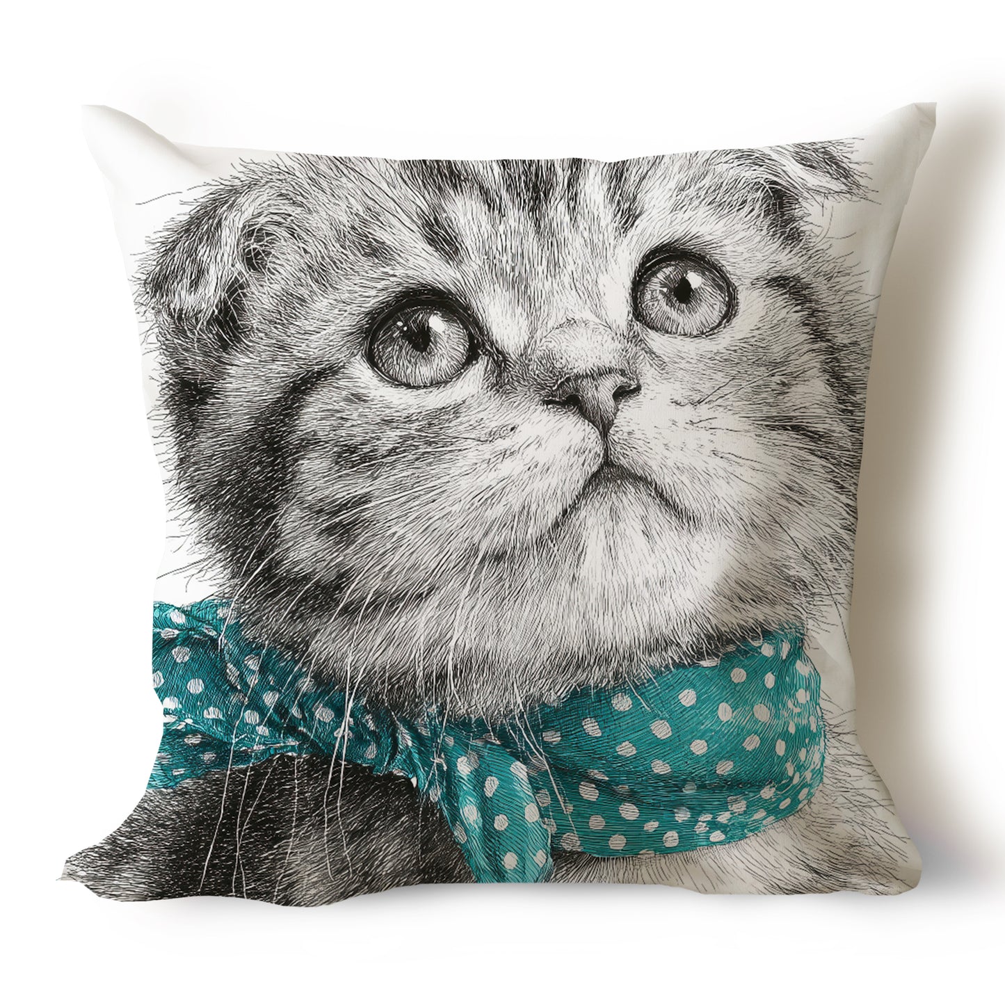 Cats Pencil Sketch Artwork Throw Pillow Covers
