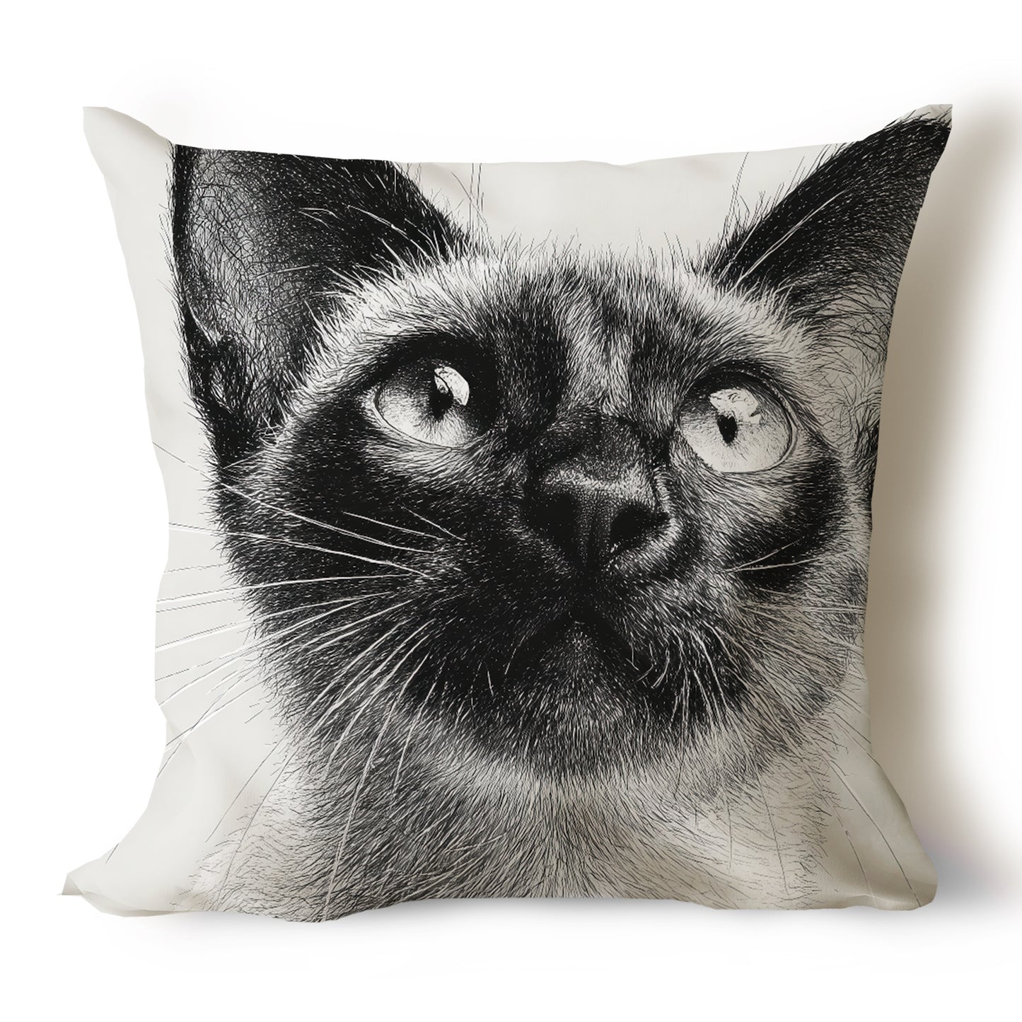 Cats Pencil Sketch Artwork Throw Pillow Covers