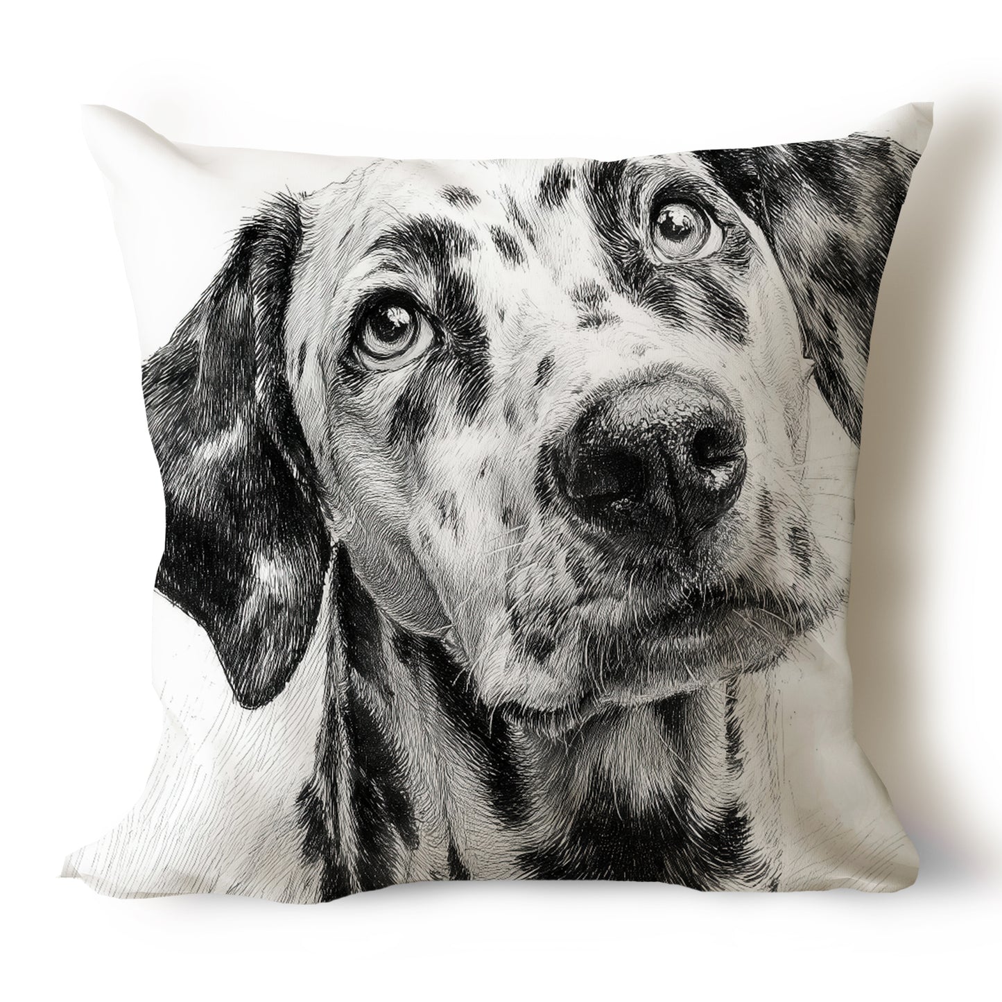 Dalmatian Pencil Sketch Artwork Throw Pillow Covers