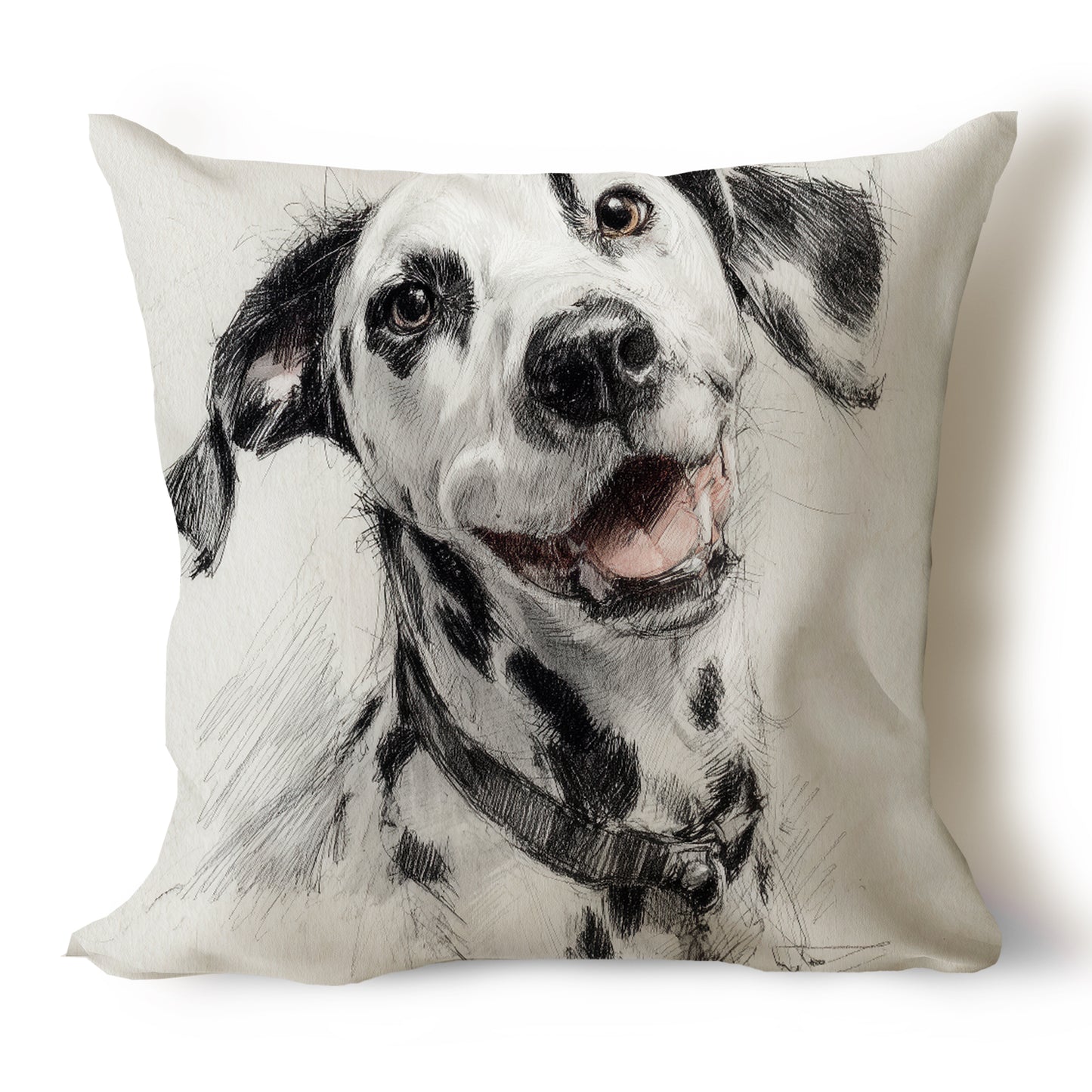 Dalmatian Pencil Sketch Artwork Throw Pillow Covers