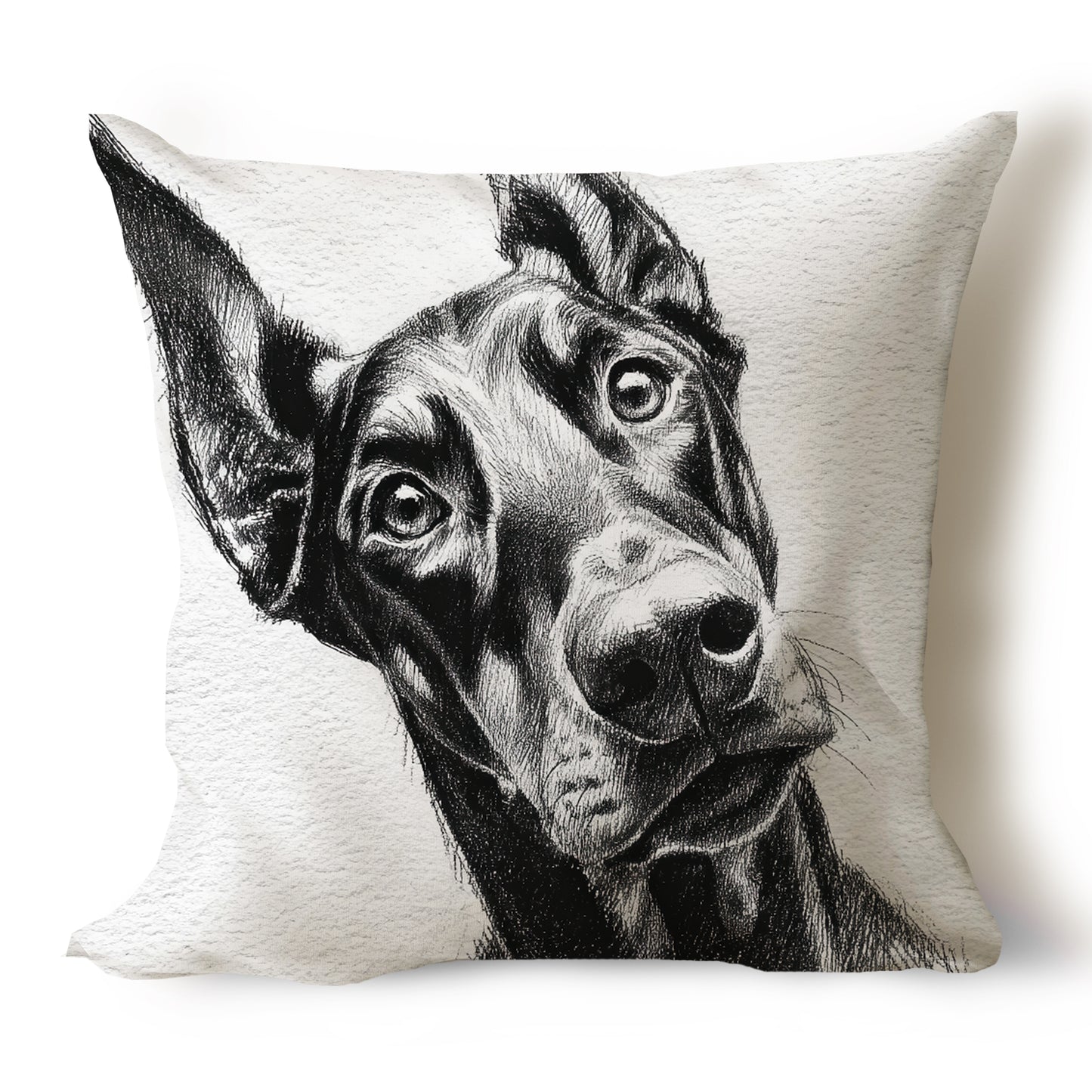 Doberman Pencil Sketch Artwork Throw Pillow Covers