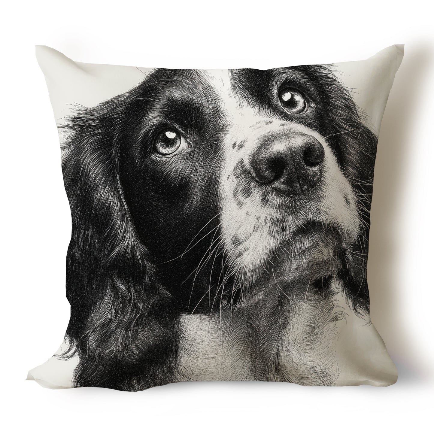 English Springer Spaniel Pencil Sketch Artwork Throw Pillow Covers