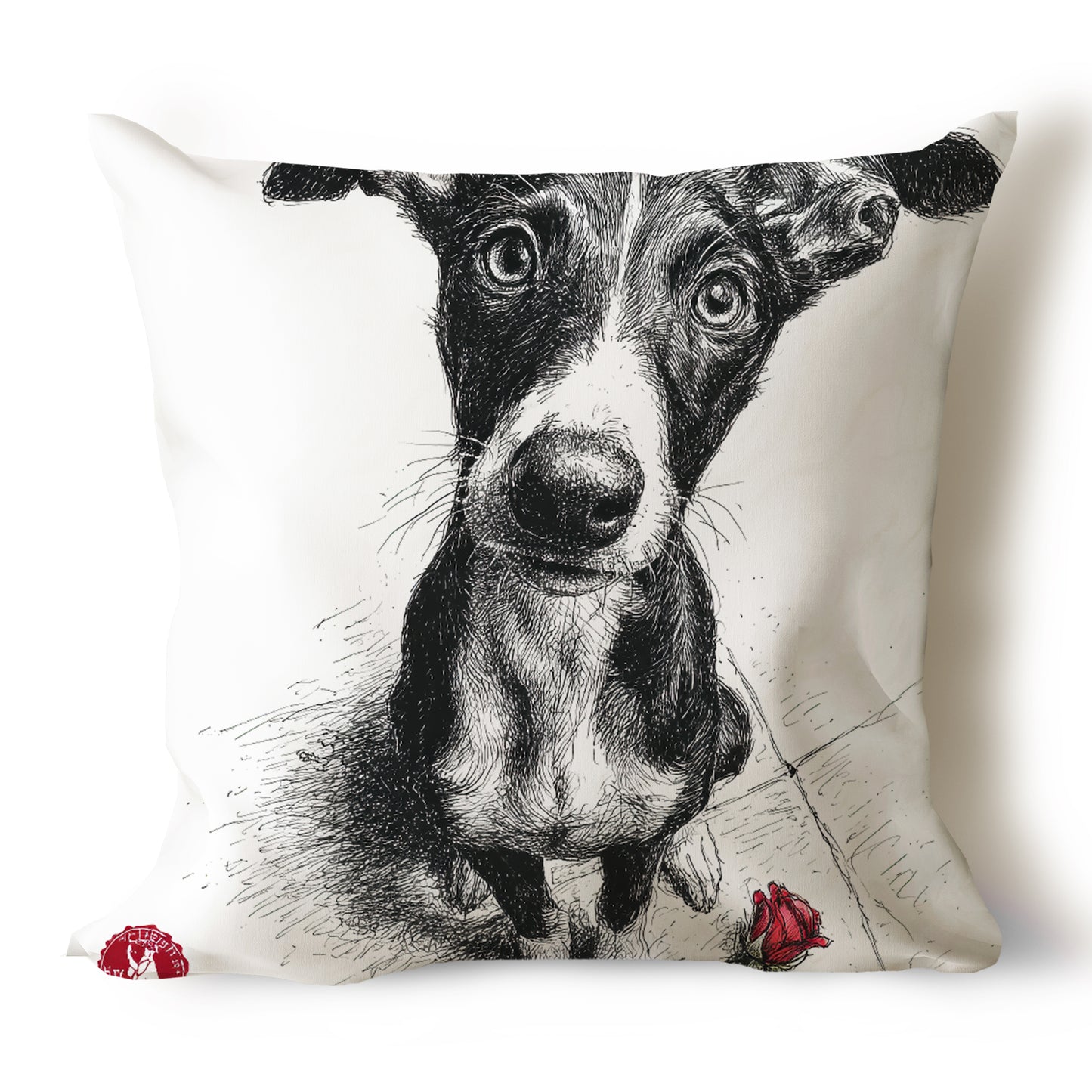 Greyhound Pencil Sketch Artwork Throw Pillow Covers