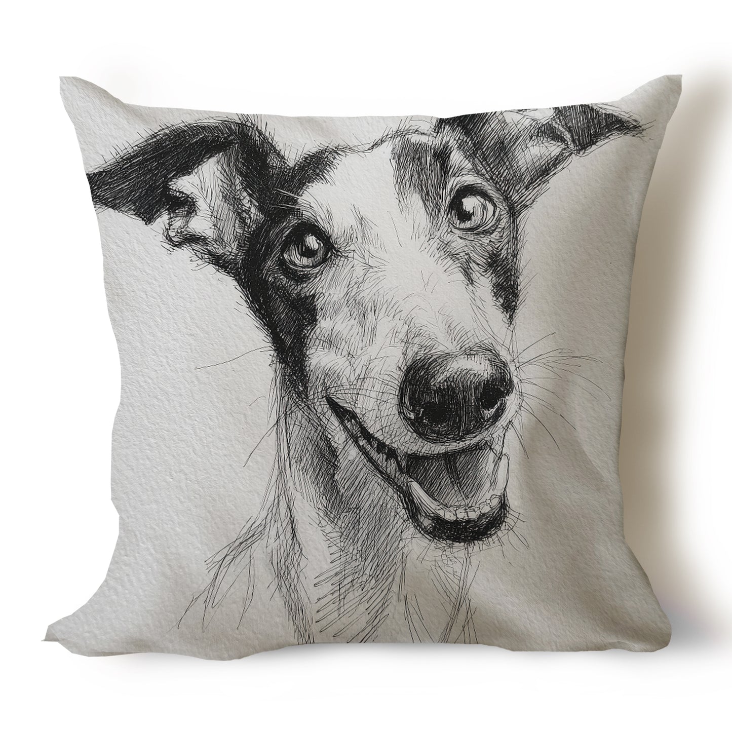 Greyhound Pencil Sketch Artwork Throw Pillow Covers