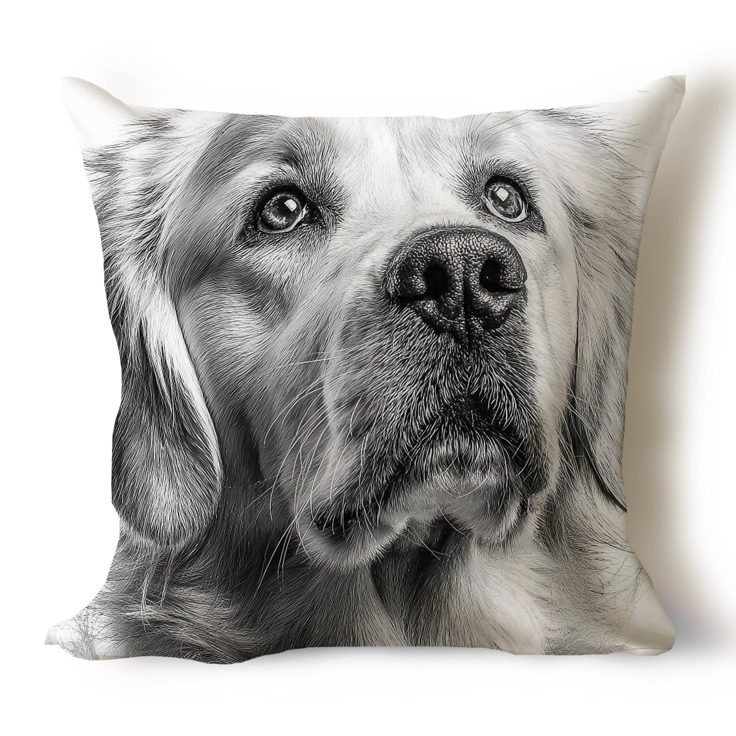 Golden Retriever Pencil Sketch Artwork Throw Pillow Covers