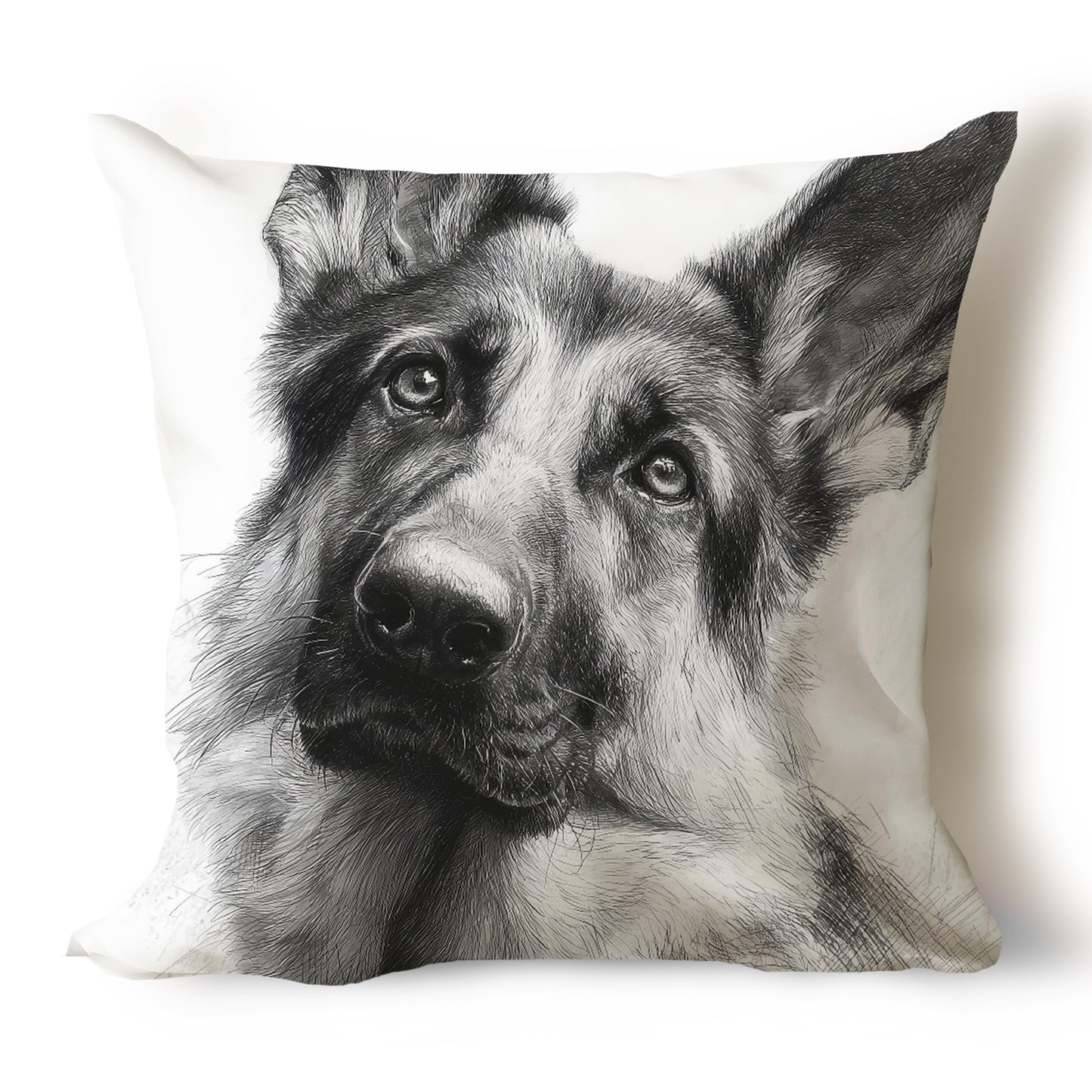 German Shepherd Pencil Sketch Artwork Throw Pillow Covers