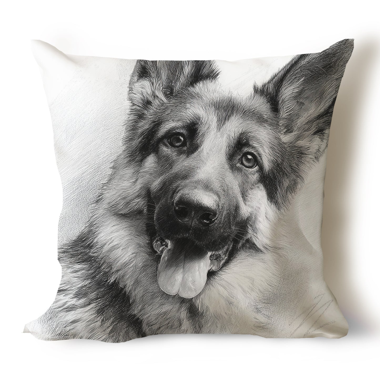 German Shepherd Pencil Sketch Artwork Throw Pillow Covers