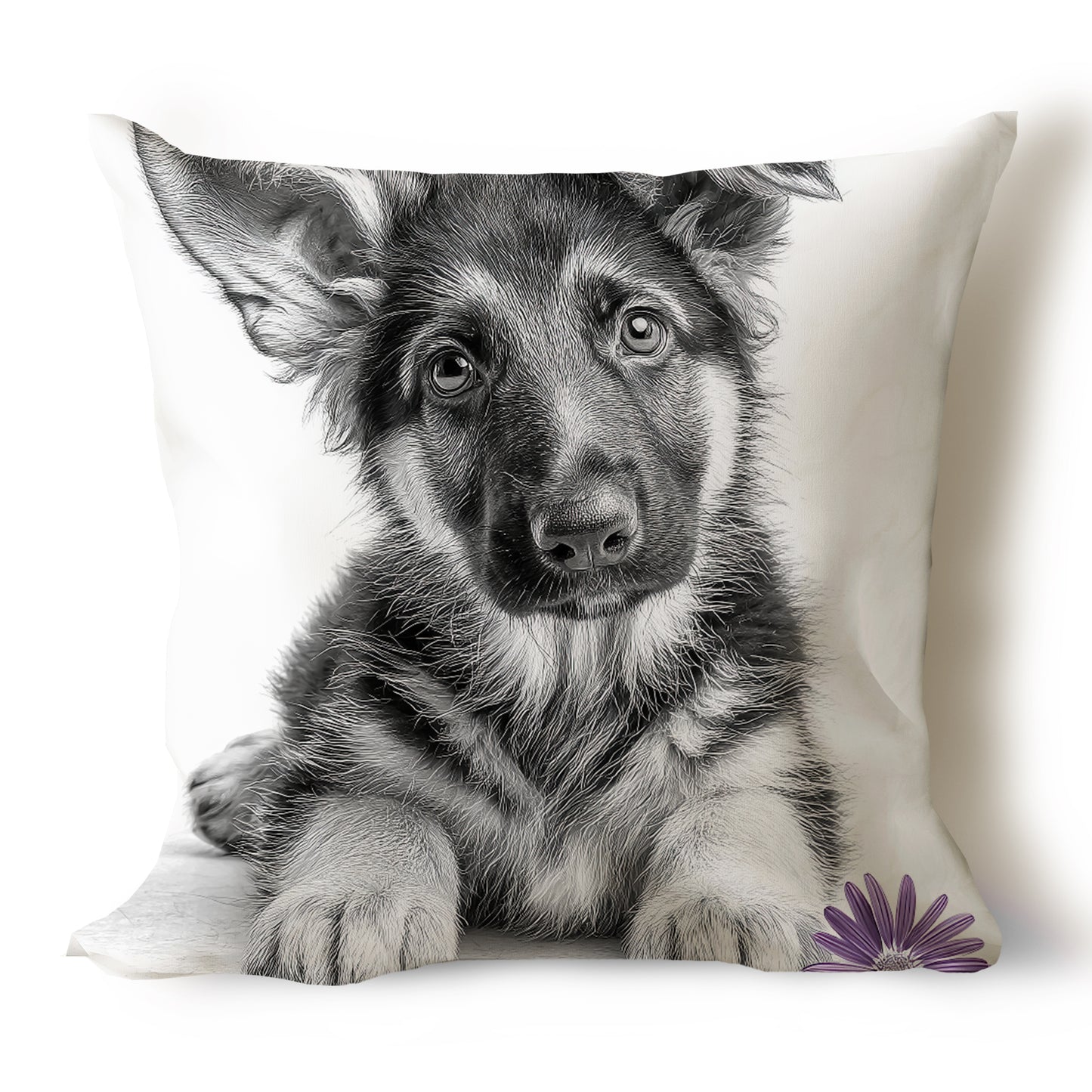German Shepherd Pencil Sketch Artwork Throw Pillow Covers