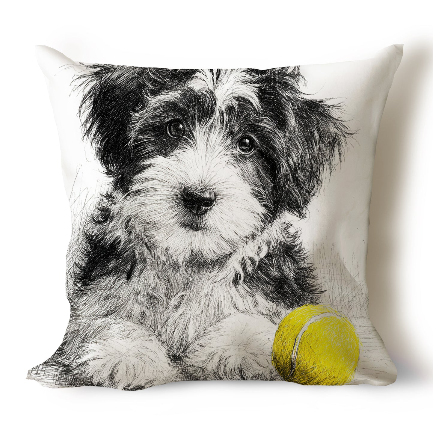 Havanese Pencil Sketch Artwork Throw Pillow Covers