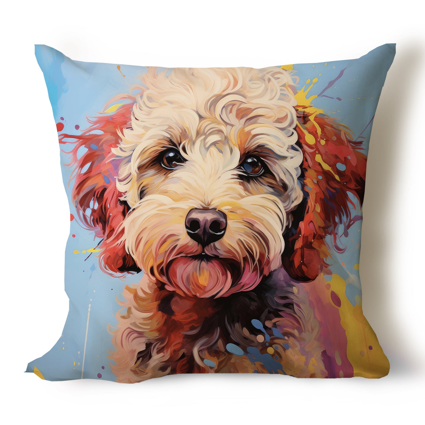 Labradoodle Pencil Sketch Artwork Throw Pillow Covers