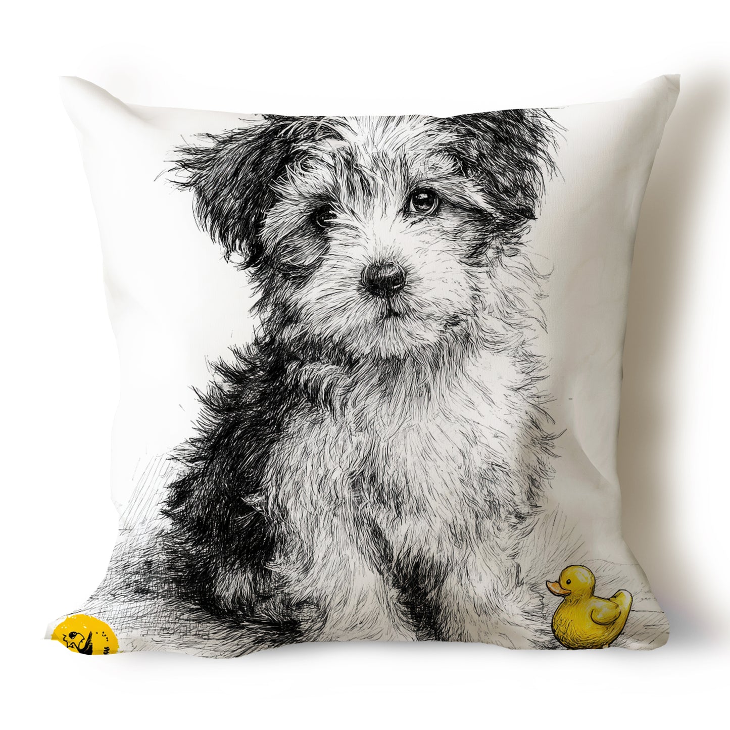 Maltese Pencil Sketch Artwork Throw Pillow Covers