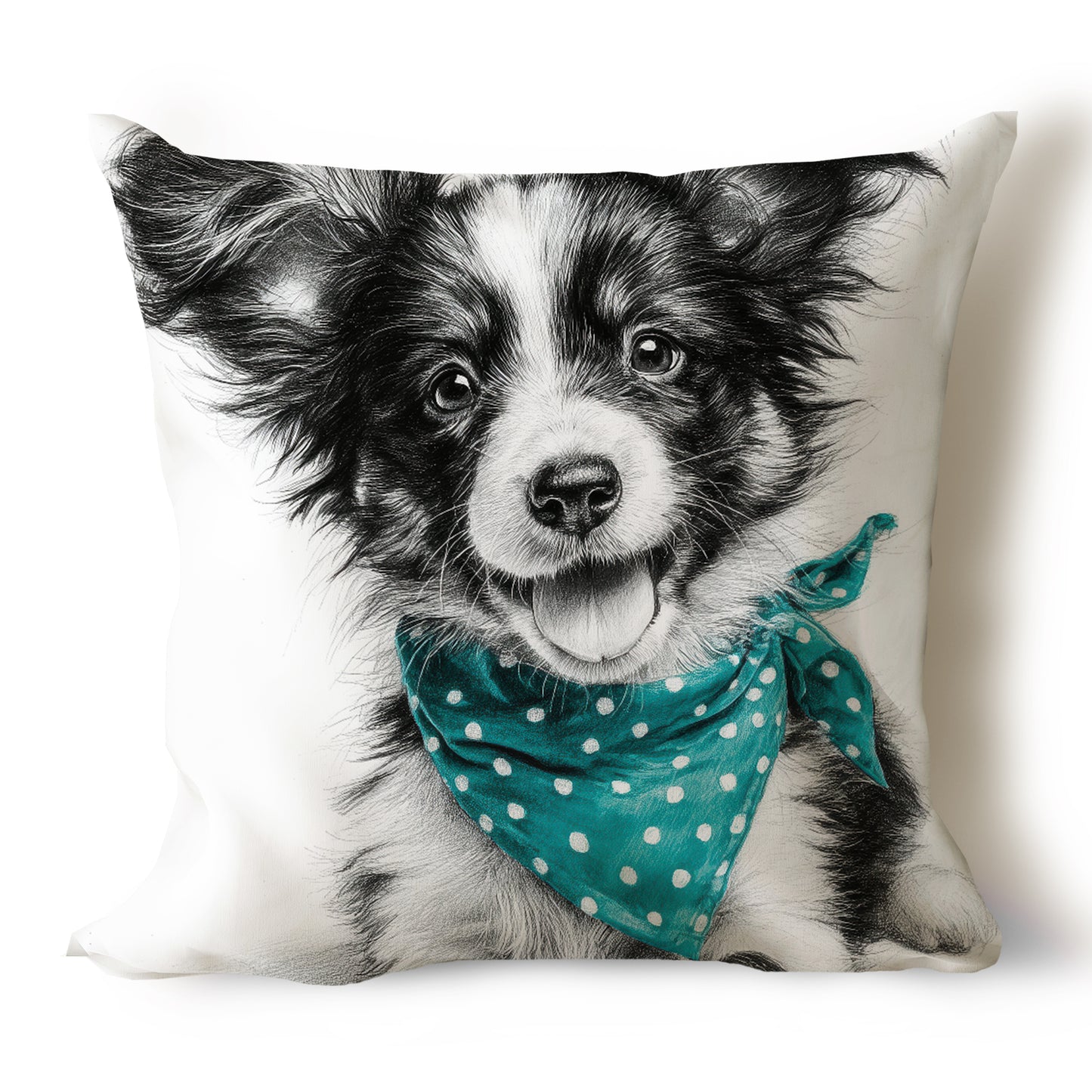 Papillon Pencil Sketch Artwork Throw Pillow Covers