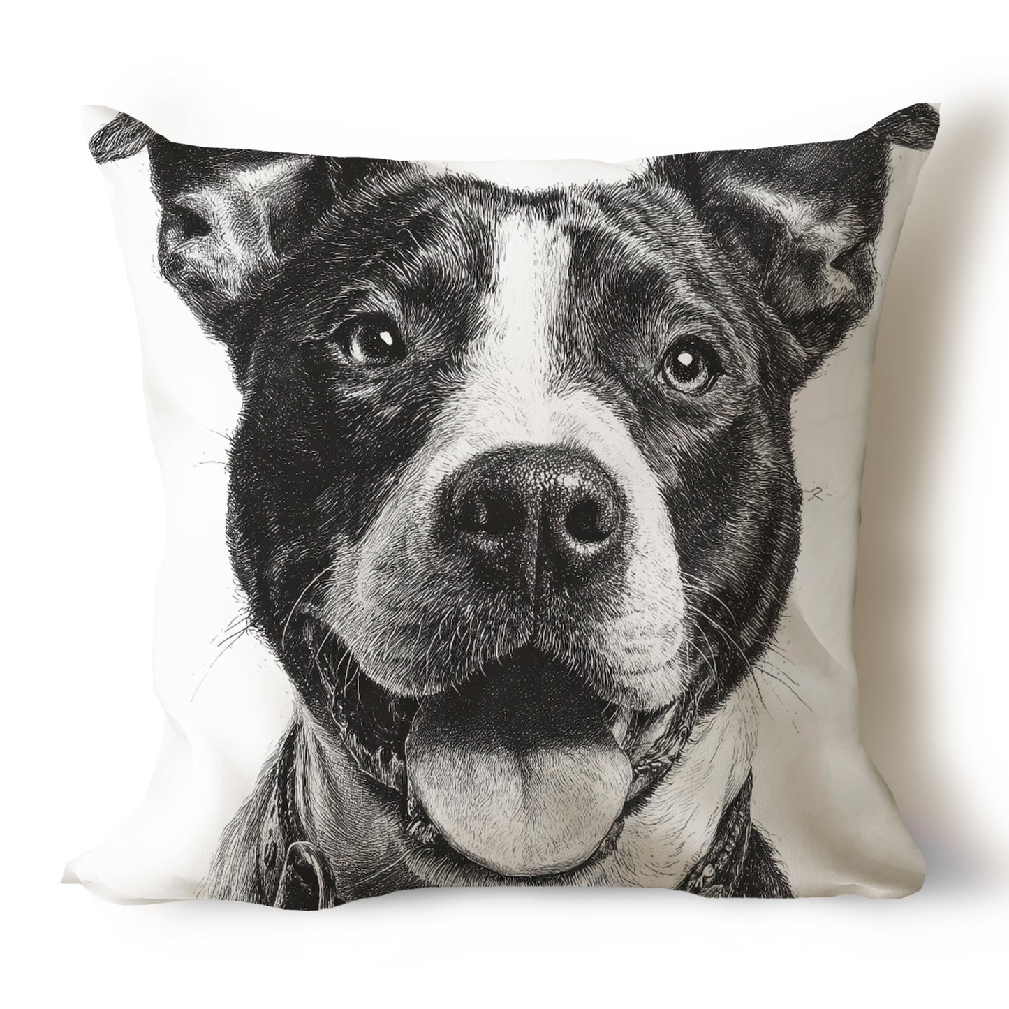 Pit Bull Pencil Sketch Artwork Throw Pillow Covers