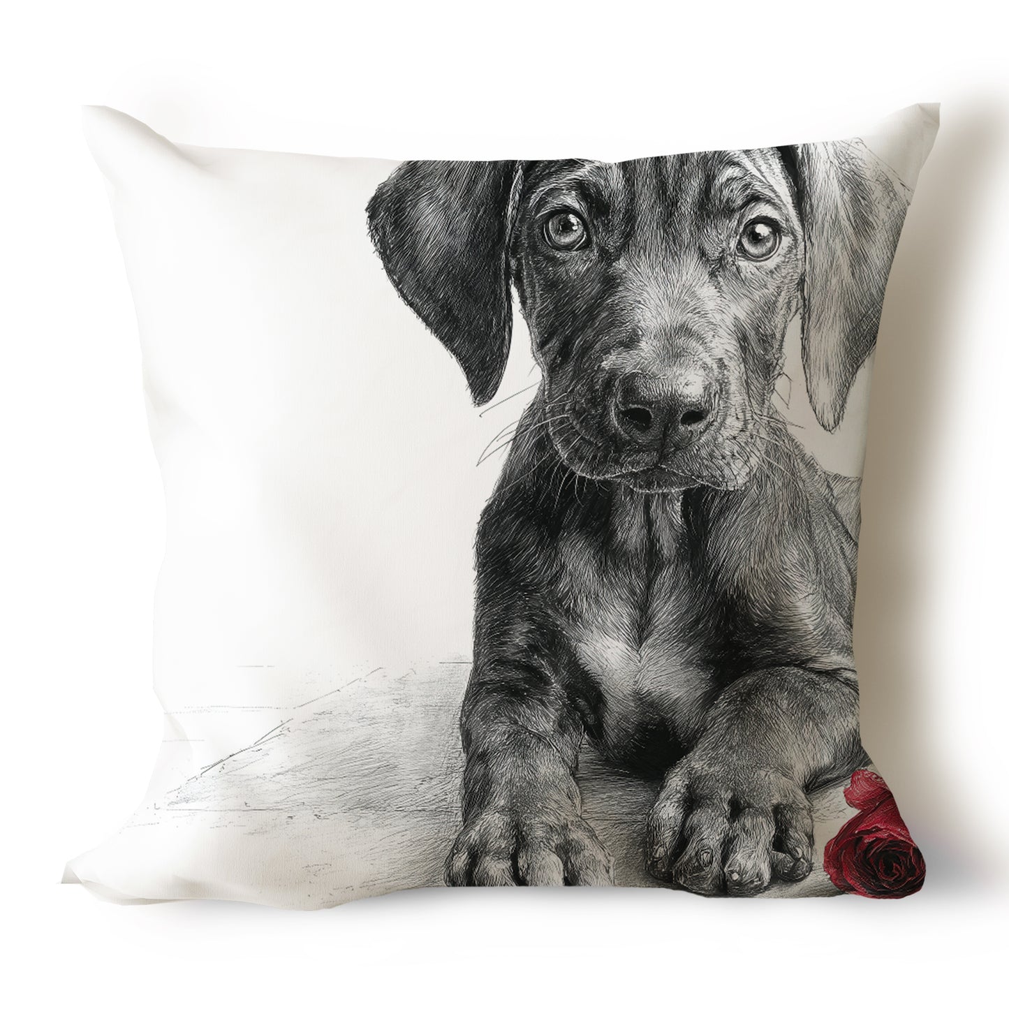 Rhodesian Ridgeback Pencil Sketch Artwork Throw Pillow Covers