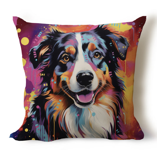 Australian Shepherd Pencil Sketch Artwork Throw Pillow Covers