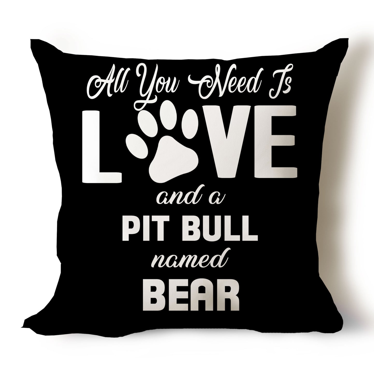 .All You Need Is Love & Dog Breed Named Dog Name Throw Pillow Covers (Single & Multiple Dogs)