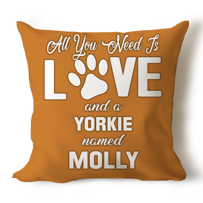 .All You Need Is Love & Dog Breed Named Dog Name Throw Pillow Covers (Single & Multiple Dogs)