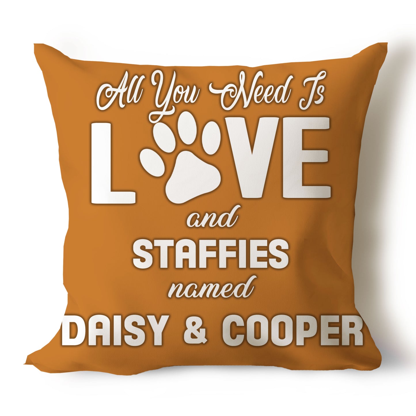 .All You Need Is Love & Dog Breed Named Dog Name Throw Pillow Covers (Single & Multiple Dogs)