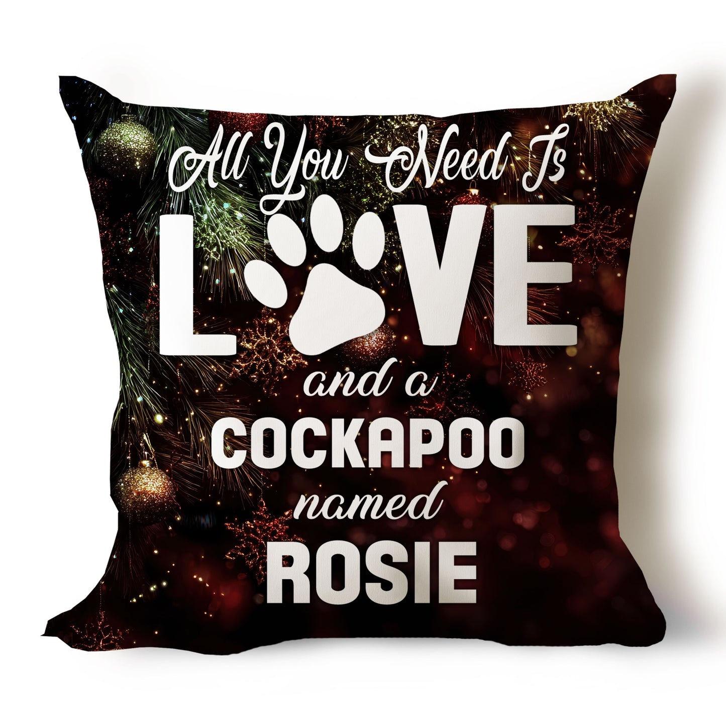 .All You Need Is Love & Dog Breed Named Dog Name Throw Pillow Covers (Single & Multiple Dogs)