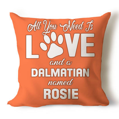 .All You Need Is Love & Dog Breed Named Dog Name Throw Pillow Covers (Single & Multiple Dogs)