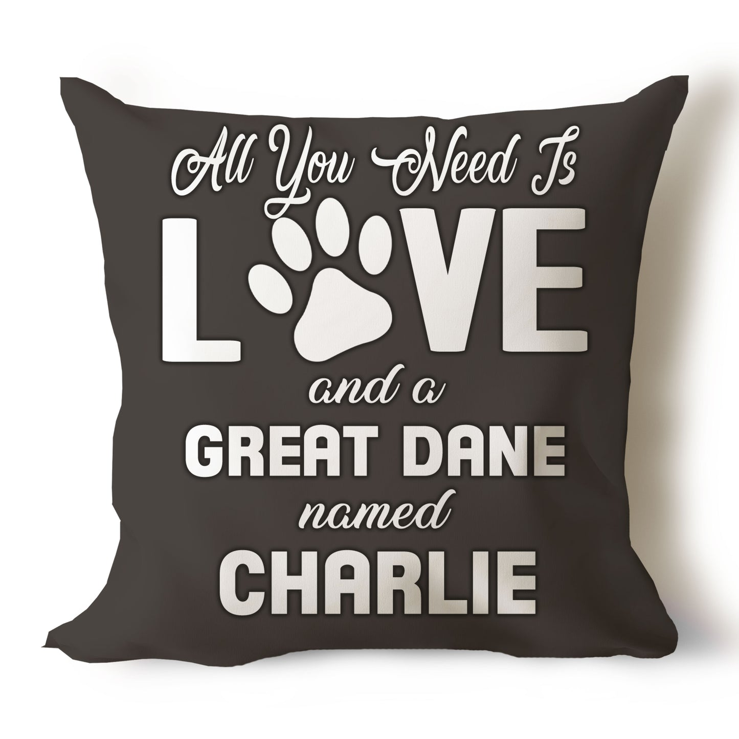 .All You Need Is Love & Dog Breed Named Dog Name Throw Pillow Covers (Single & Multiple Dogs)