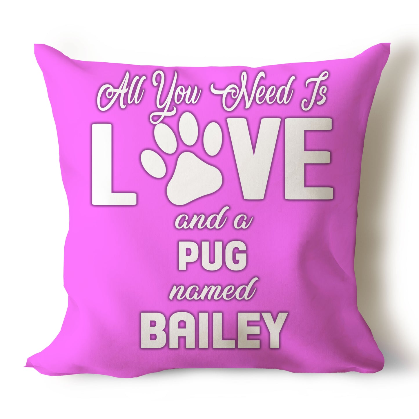 .All You Need Is Love & Dog Breed Named Dog Name Throw Pillow Covers (Single & Multiple Dogs)