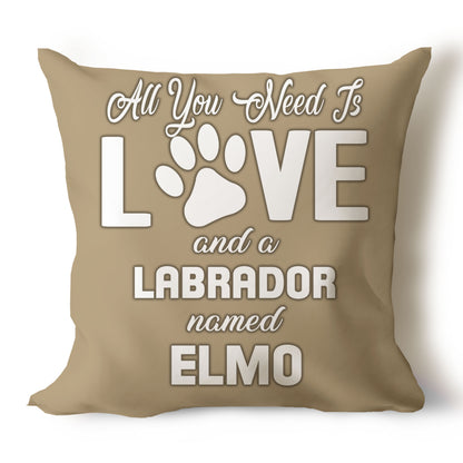 .All You Need Is Love & Dog Breed Named Dog Name Throw Pillow Covers (Single & Multiple Dogs)