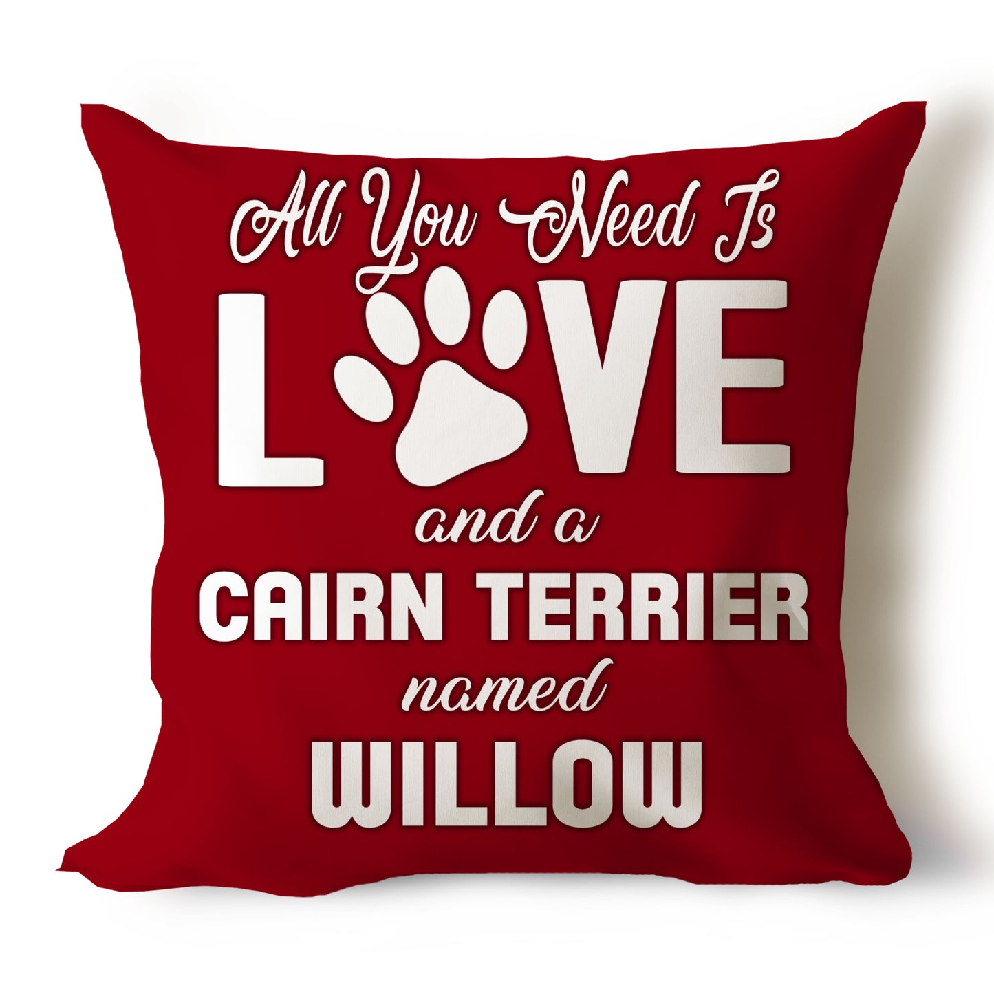 .All You Need Is Love & Dog Breed Named Dog Name Throw Pillow Covers (Single & Multiple Dogs)