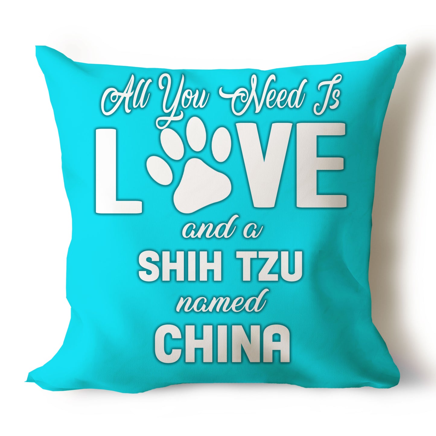 .All You Need Is Love & Dog Breed Named Dog Name Throw Pillow Covers (Single & Multiple Dogs)