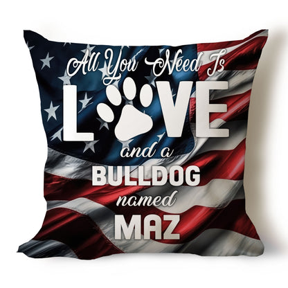 .All You Need Is Love & Dog Breed Named Dog Name Throw Pillow Covers (Single & Multiple Dogs)