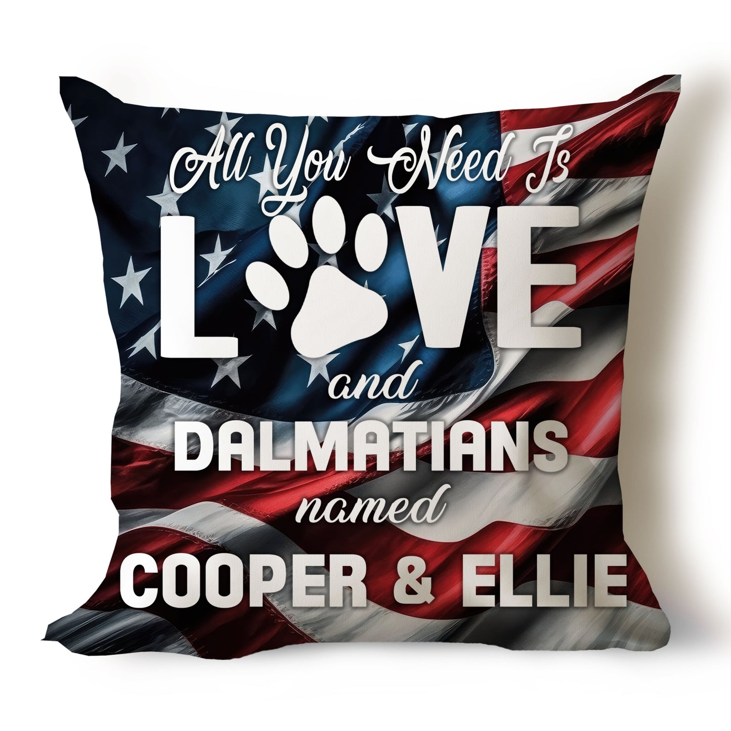 .All You Need Is Love & Dog Breed Named Dog Name Throw Pillow Covers (Single & Multiple Dogs)