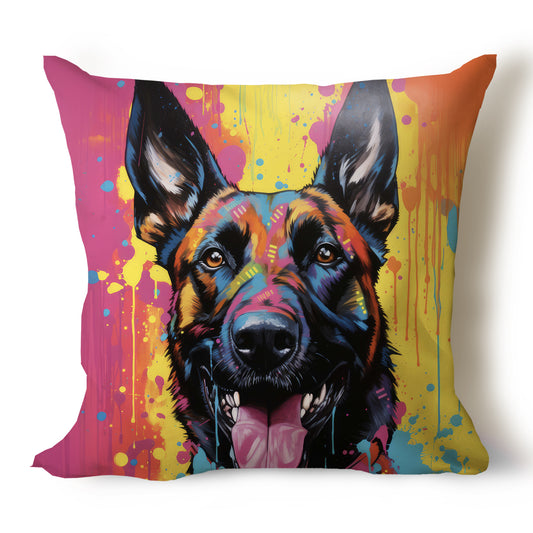 Belgian Malinois Pencil Sketch Artwork Throw Pillow Covers