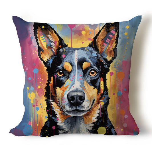 Blue Heeler Pencil Sketch Artwork Throw Pillow Covers
