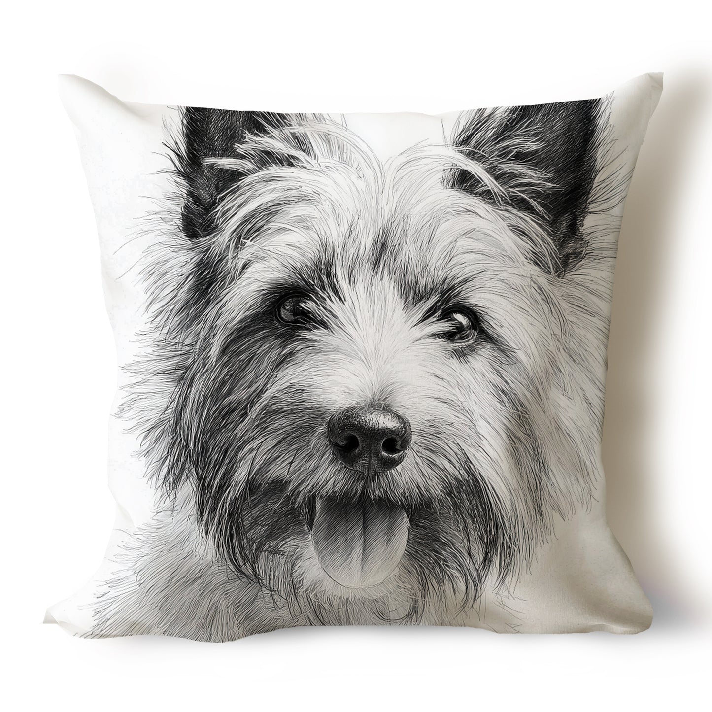 Cairn Terrier Pencil Sketch Artwork Throw Pillow Covers