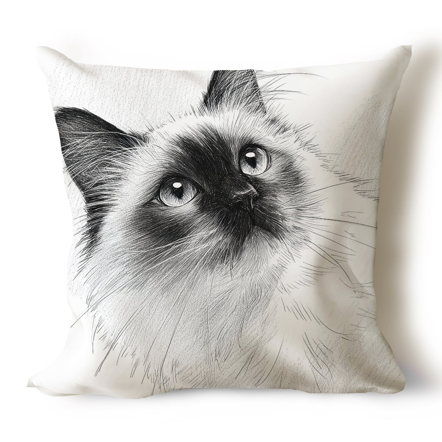 Cats Pencil Sketch Artwork Throw Pillow Covers