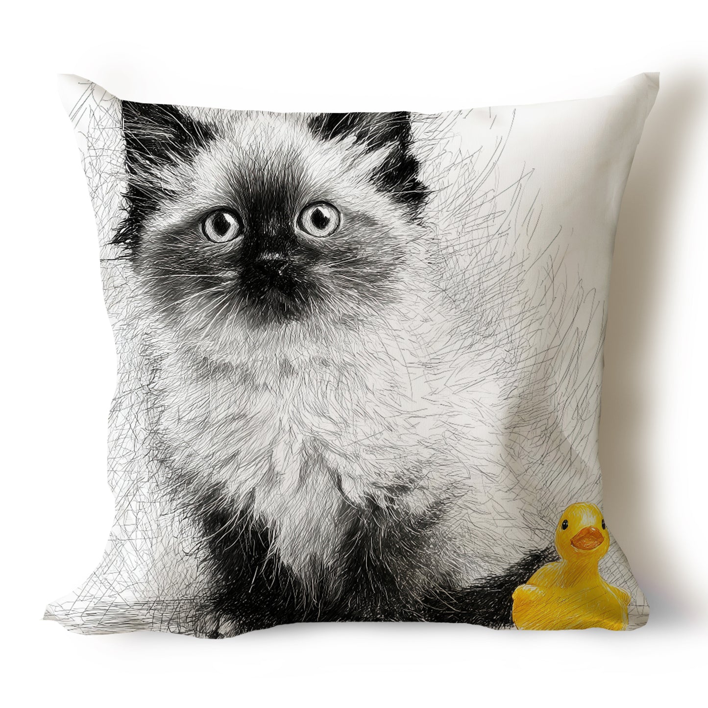 Cats Pencil Sketch Artwork Throw Pillow Covers