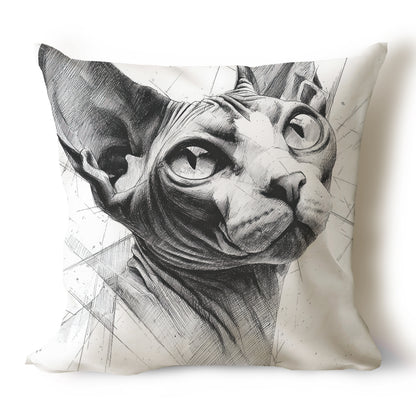 Cats Pencil Sketch Artwork Throw Pillow Covers