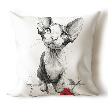 Cats Pencil Sketch Artwork Throw Pillow Covers
