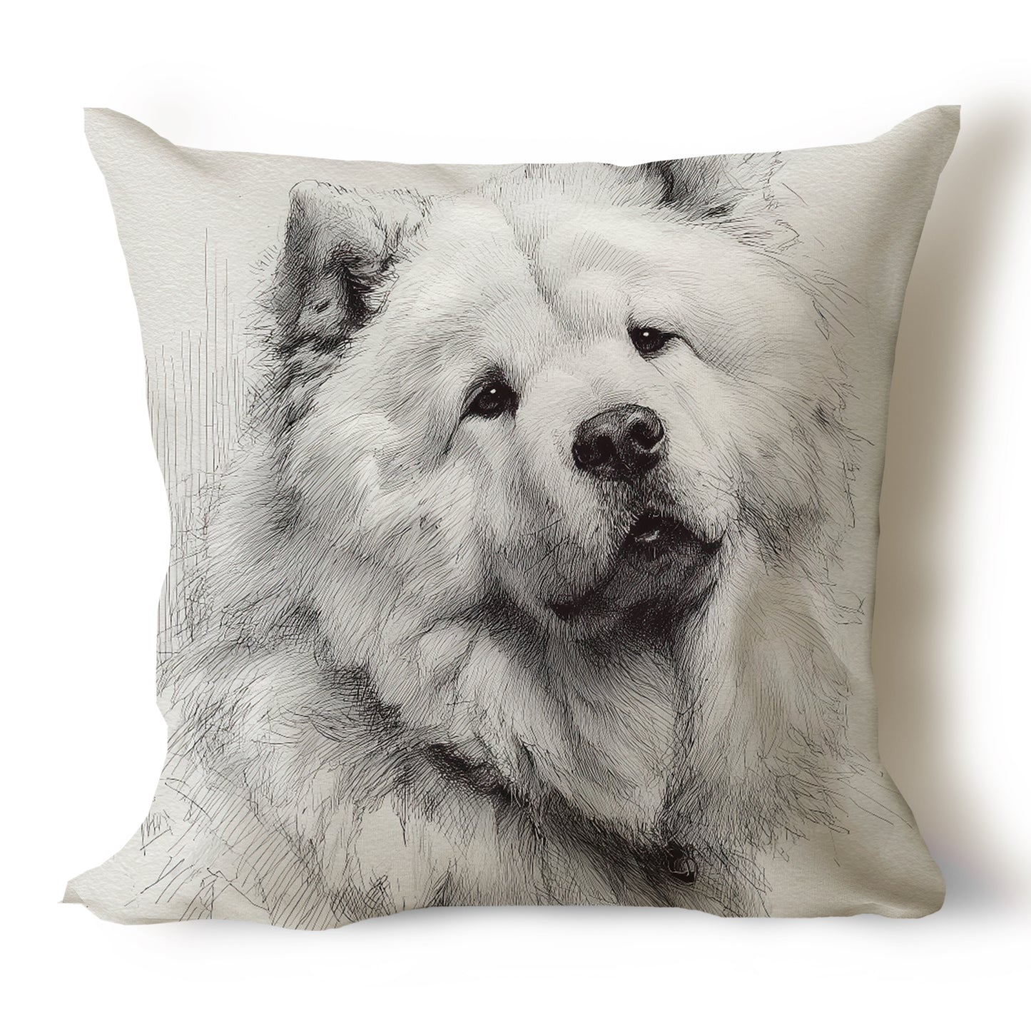Chow Chow Pencil Sketch Artwork Throw Pillow Covers