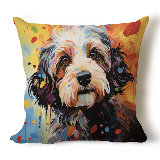 Cockapoo Pencil Sketch Artwork Throw Pillow Covers
