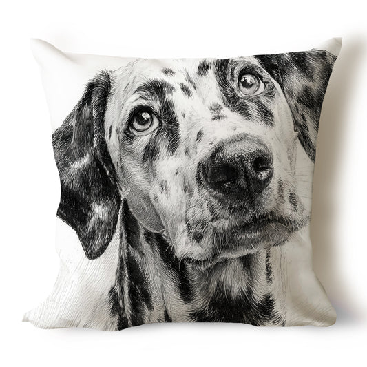 Dalmatian Pencil Sketch Artwork Throw Pillow Covers