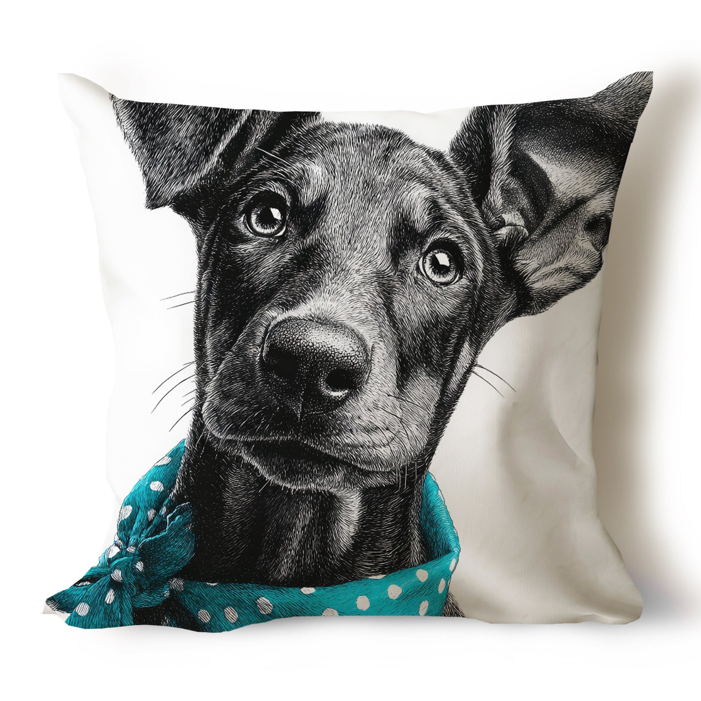 Doberman Pencil Sketch Artwork Throw Pillow Covers