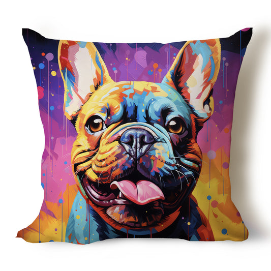 French Bulldog (Frenchie) Pencil Sketch Artwork Throw Pillow Covers