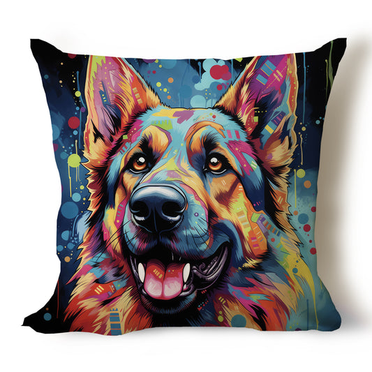 German Shepherd Pencil Sketch Artwork Throw Pillow Covers