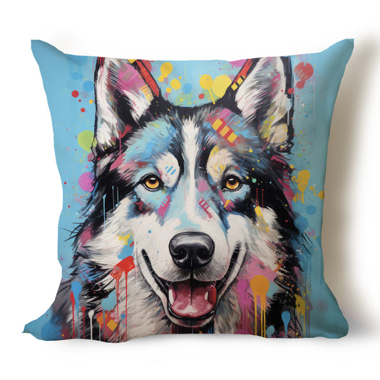 Husky Pencil Sketch Artwork Throw Pillow Covers