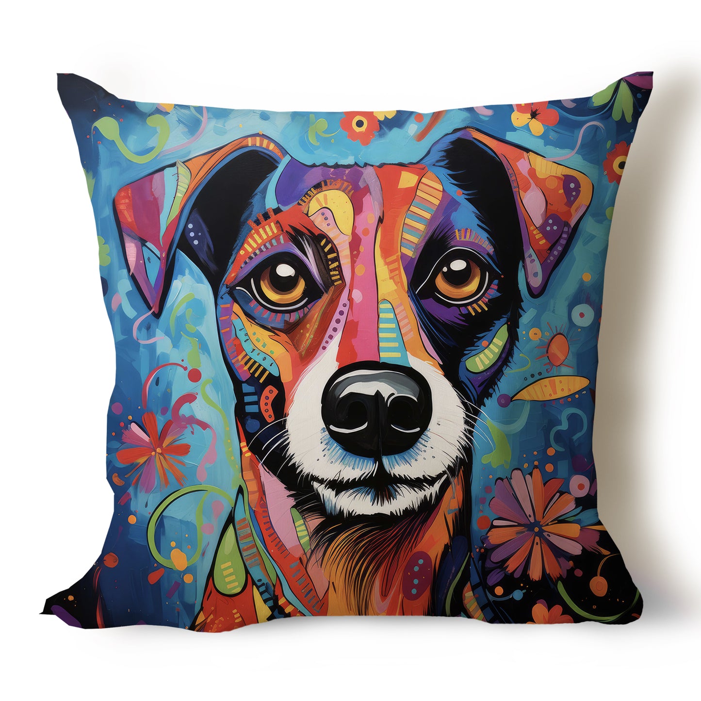 Jack Russell Terrier Pencil Sketch Artwork Throw Pillow Covers