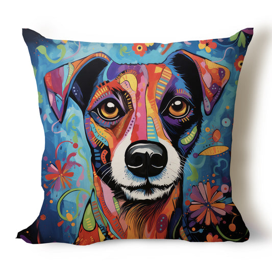 Jack Russell Terrier Pencil Sketch Artwork Throw Pillow Covers