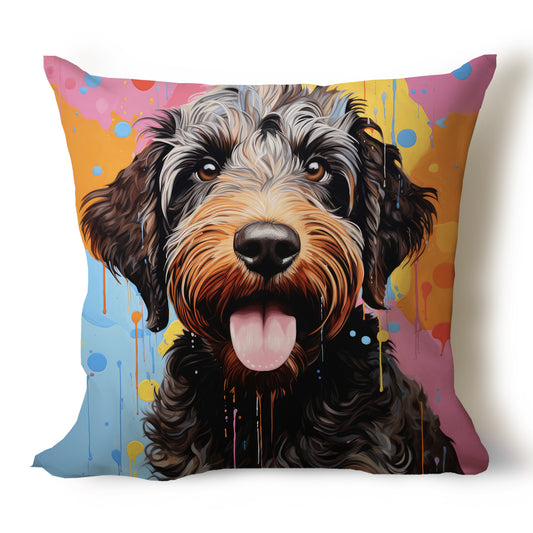 Labradoodle Pencil Sketch Artwork Throw Pillow Covers