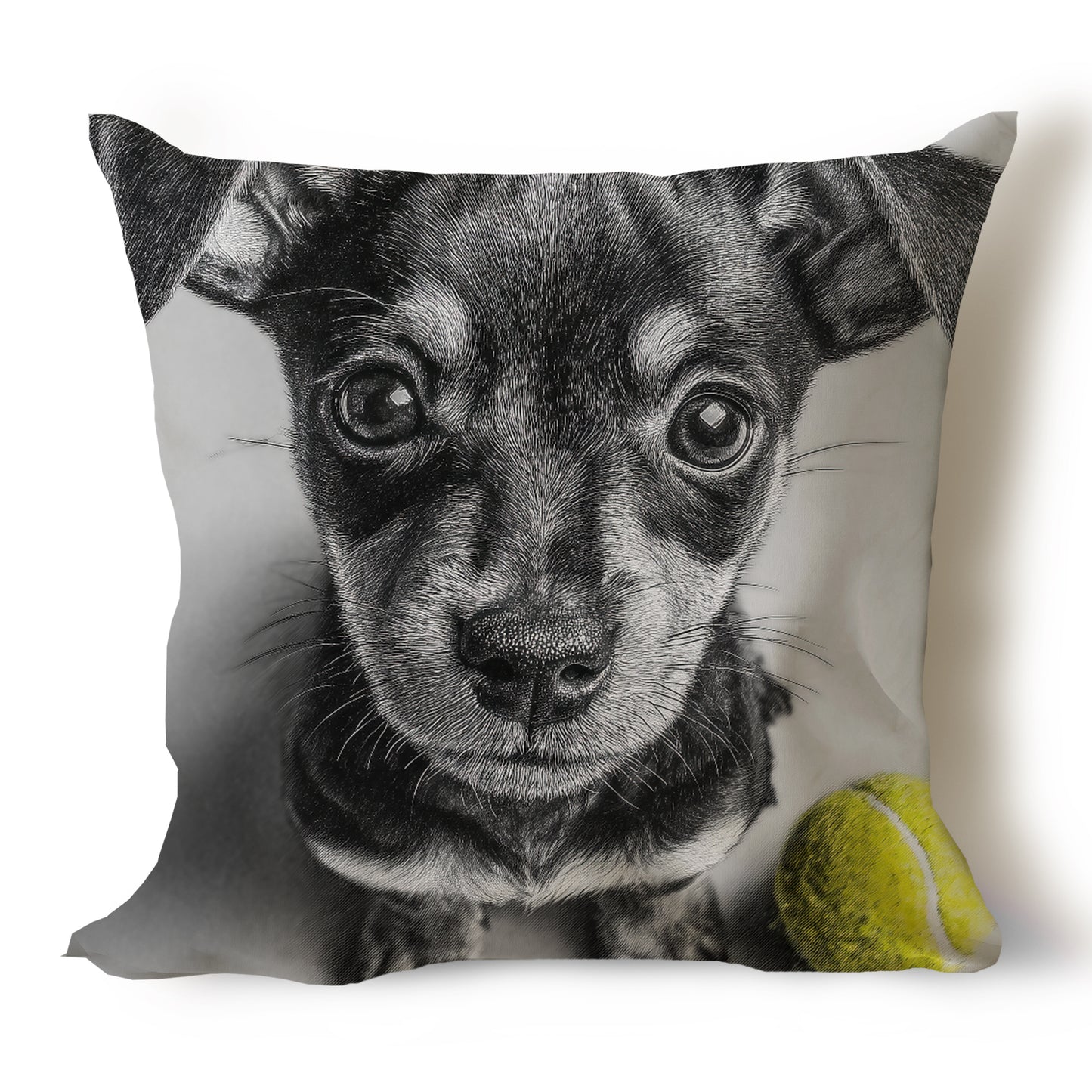 Miniature Pinscher (MinPin) Pencil Sketch Artwork Throw Pillow Covers