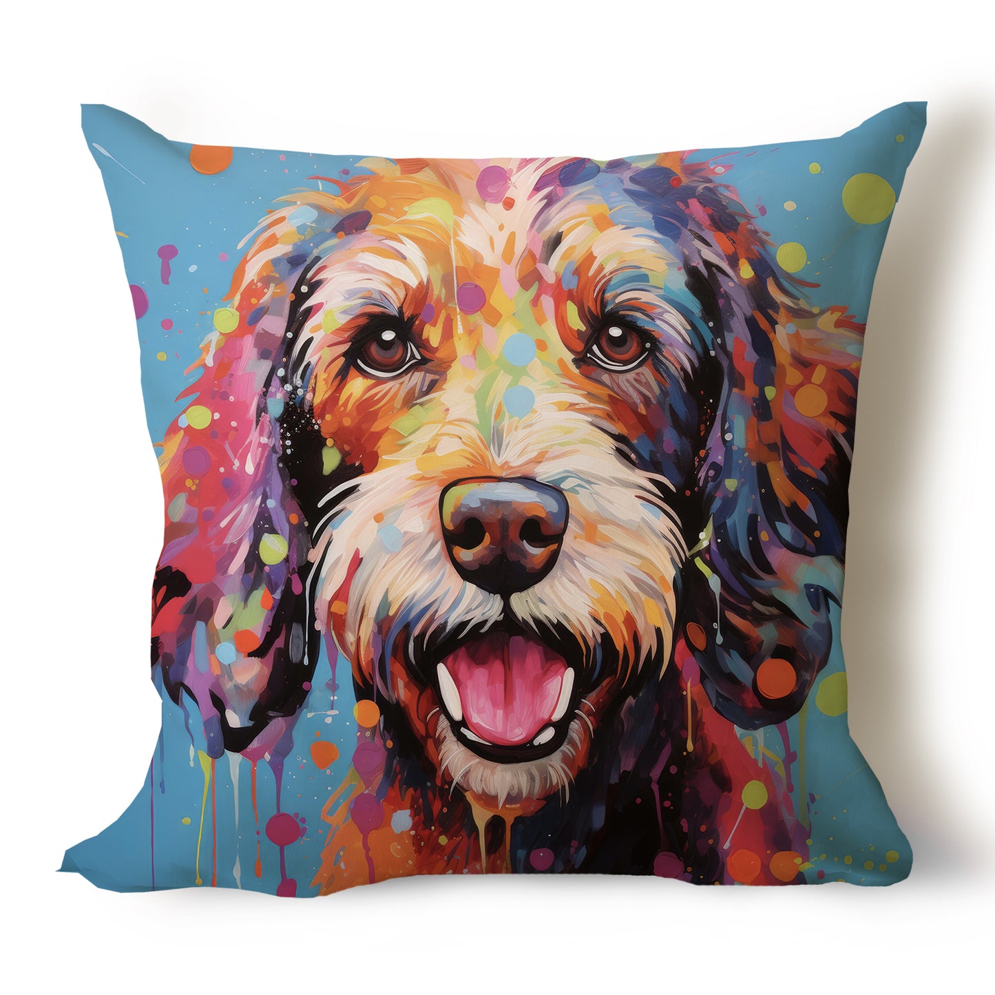 Poodle Pencil Sketch Artwork Throw Pillow Covers